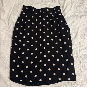 The Limited Black and White Polka Dot Pencil Skirt